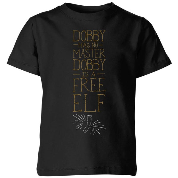 Harry Potter Dobby Is A Free Elf Kids' T-Shirt - Black