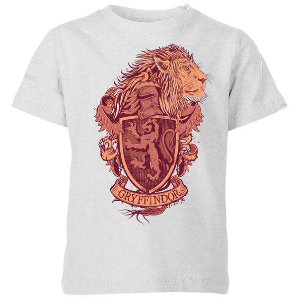 Harry Potter Gryffindor Drawn Crest Kids' T-Shirt - Grey