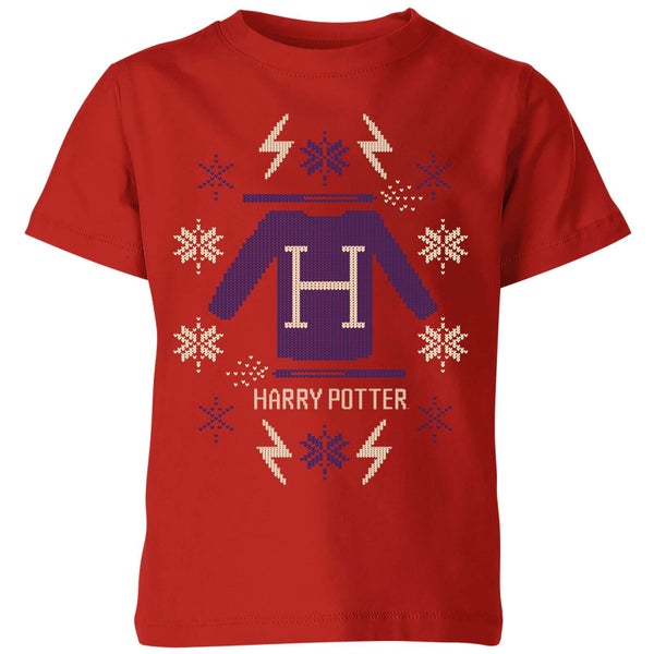 Harry Potter Christmas Sweater kinder t-shirt - Rood