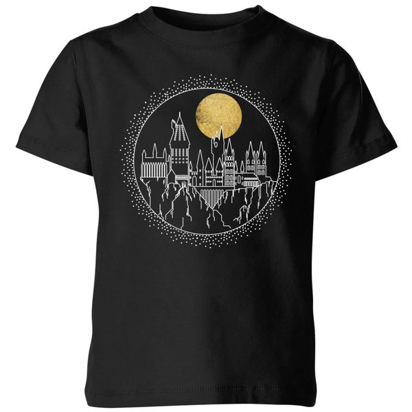 Harry Potter Hogwarts Castle Moon Kids' T-Shirt - Black