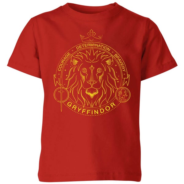 Harry Potter Gryffindor Lion Badge Kids' T-Shirt - Red