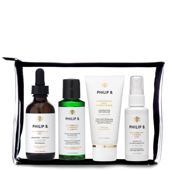 Philip B Four Step Hair and Scalp Treatment Travel Set (Incl. Paraben Free Formula Conditioner) (Worth $82.00)