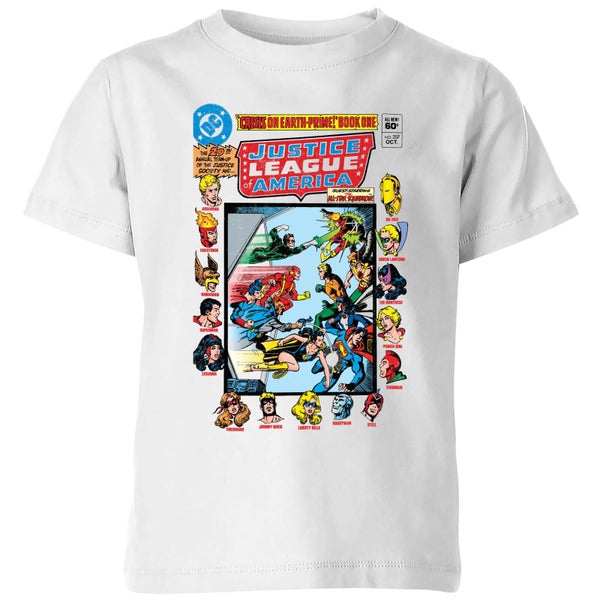 Justice League Crisis On Earth-Prime Cover Kids' T-Shirt - White