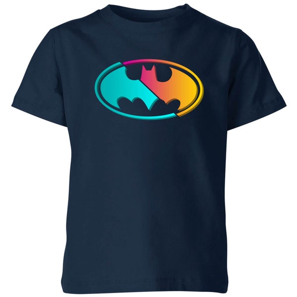 Justice League Neon Batman Kids' T-Shirt - Navy