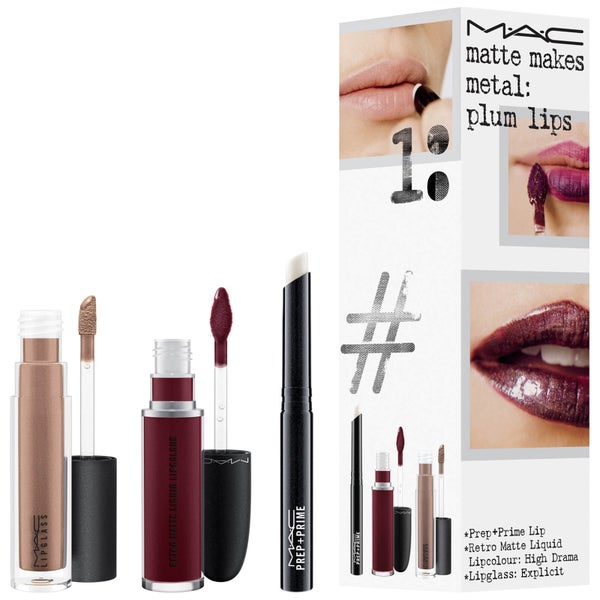 MAC Matte Makes Metal Exclusive Lip Kit - Plum Lips