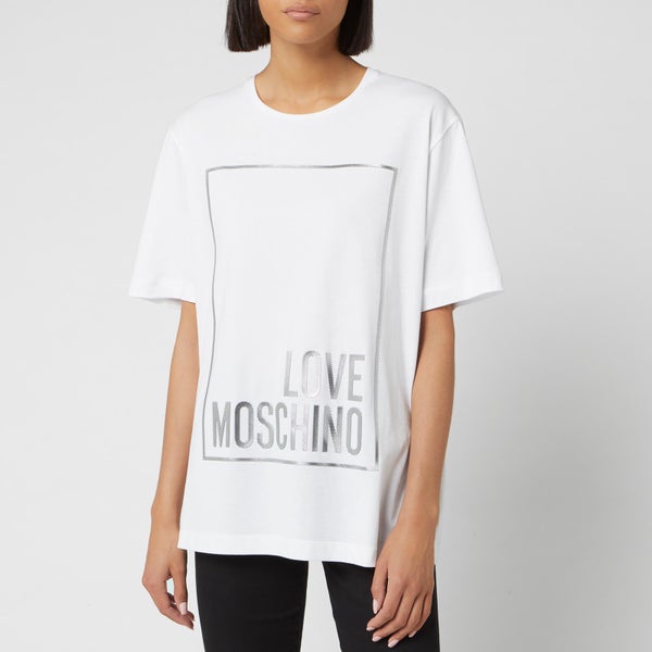 Love Moschino Women's Logo Box T-Shirt - Optical White