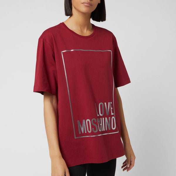 Love Moschino Women's Logo Box T-Shirt - Red