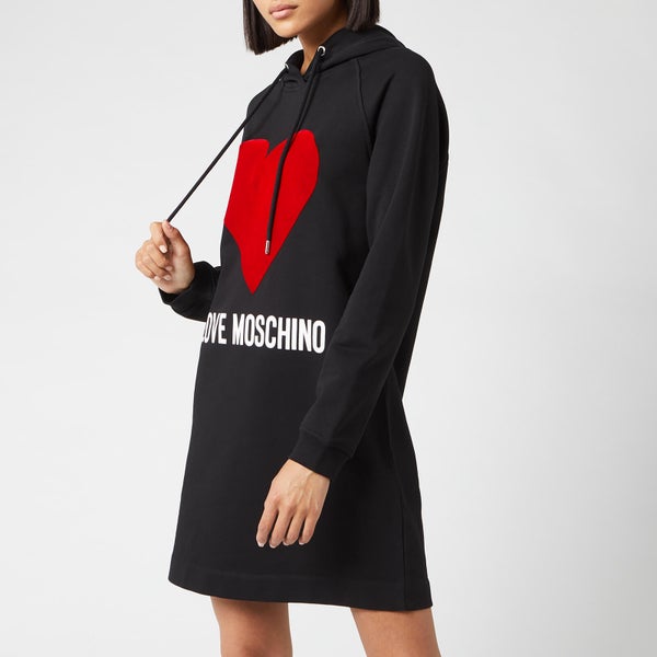 Love Moschino Women's Heart Logo Sweat Dress - Black