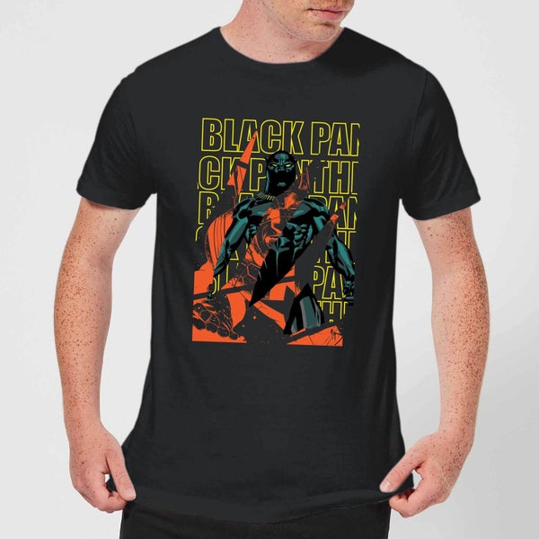 Marvel Avengers Black Panther Collage Men's T-Shirt - Black