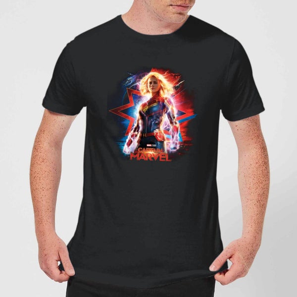Captain Marvel Poster t-shirt - Zwart