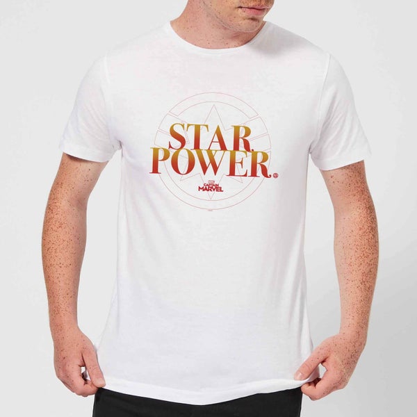 Captain Marvel Star Power Men's T-Shirt - White