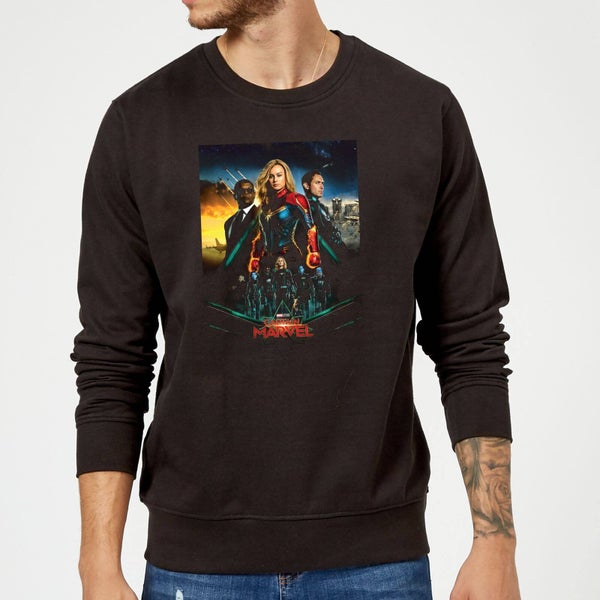 Captain Marvel Movie Starforce Poster Sweatshirt - Black