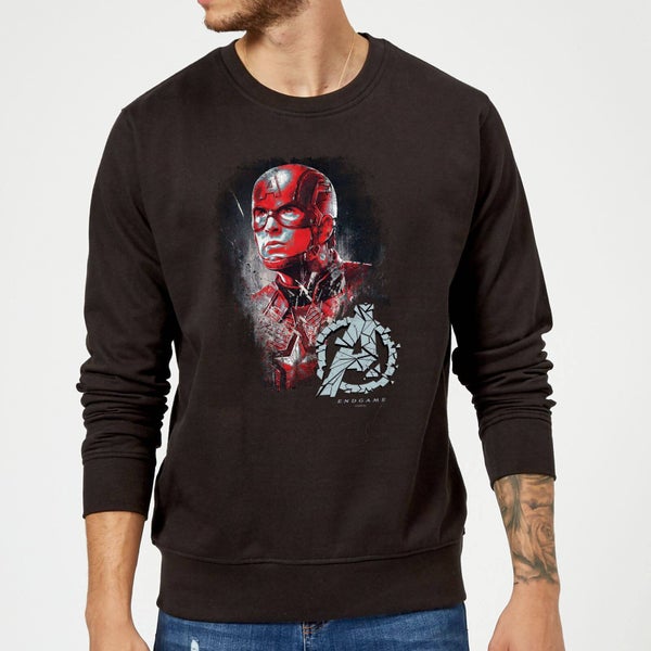 Avengers Endgame Captain America Brushed Sweatshirt - Black