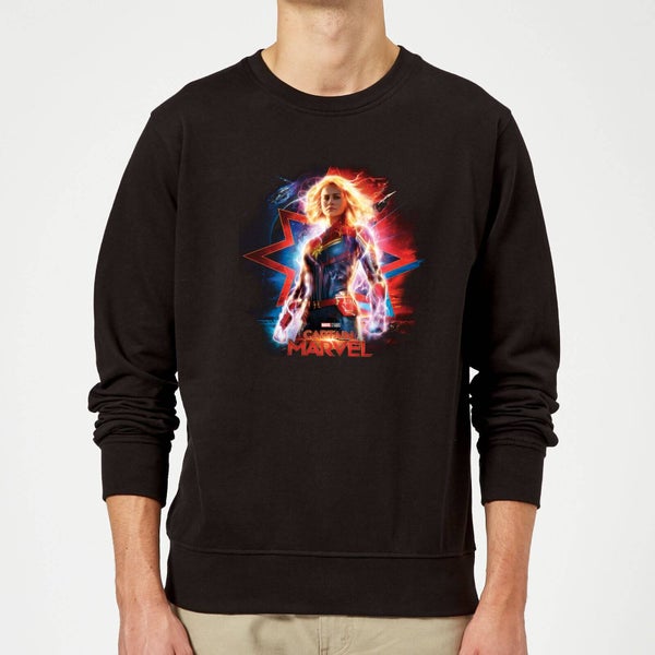 Captain Marvel Poster Sweatshirt - Black