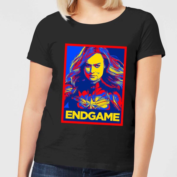 Avengers Endgame Captain Marvel Poster Women's T-Shirt - Black