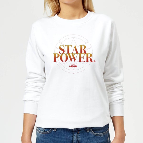 Captain Marvel Star Power Women's Sweatshirt - White
