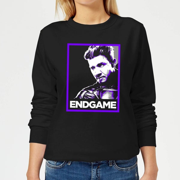 Avengers Endgame Hawkeye Poster Women's Sweatshirt - Black