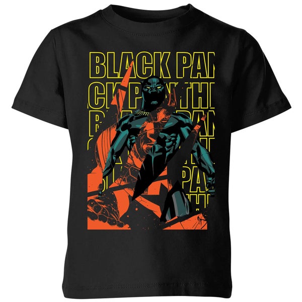 Marvel Avengers Black Panther Collage Kids' T-Shirt - Black