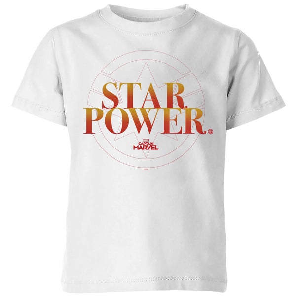 Captain Marvel Star Power Kids' T-Shirt - White
