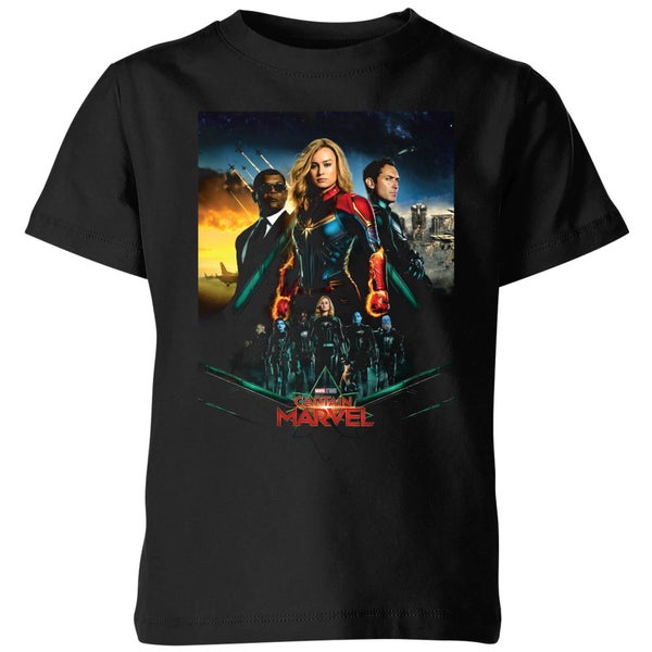Captain Marvel Movie Starforce Poster Kids' T-Shirt - Black