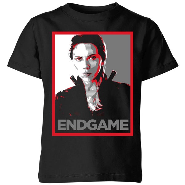 Avengers: Endgame Black Widow Poster kinder t-shirt - Zwart