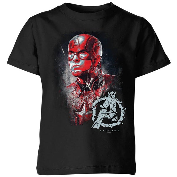 Avengers Endgame Captain America Brushed Kids' T-Shirt - Black