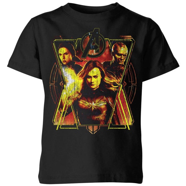 Avengers Endgame Distressed Sunburst Kids' T-Shirt - Black