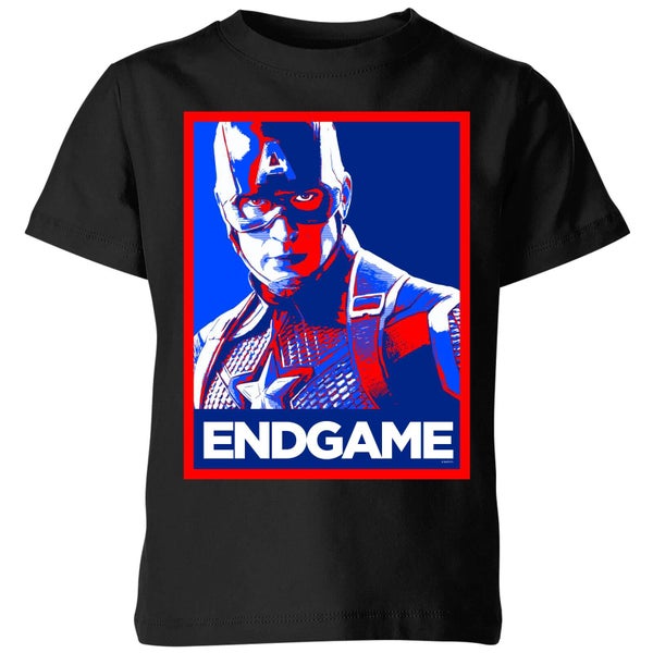 Avengers: Endgame Captain America Poster kinder t-shirt - Zwart