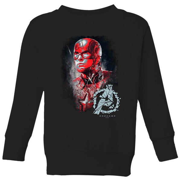 Sweat-shirt Avengers Endgame Captain America Brushed - Enfant - Noir