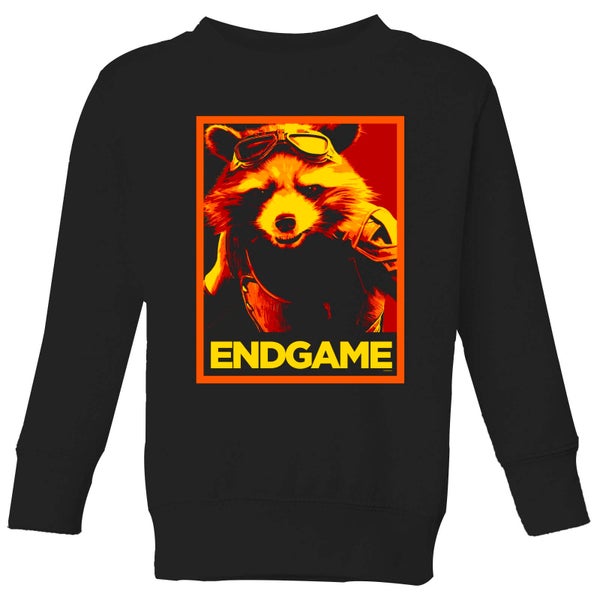 Avengers Endgame Rocket Poster Kids' Sweatshirt - Black
