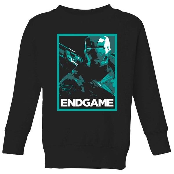 Avengers Endgame War Machine Poster Kids' Sweatshirt - Black