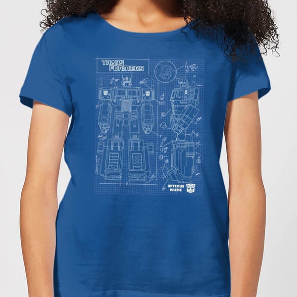 Transformers Optimus Prime Schematic Women's T-Shirt - Royal Blue