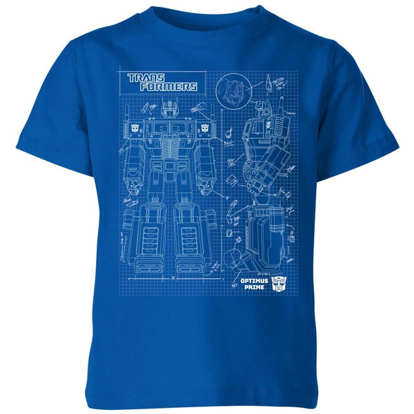 Transformers Optimus Prime Schematic Kids' T-Shirt - Royal Blue