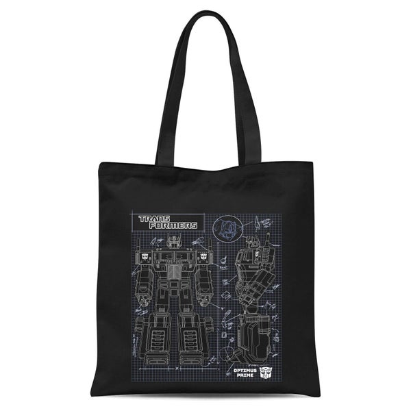 Transformers Optimus Prime Schematic Tote Bag - Black
