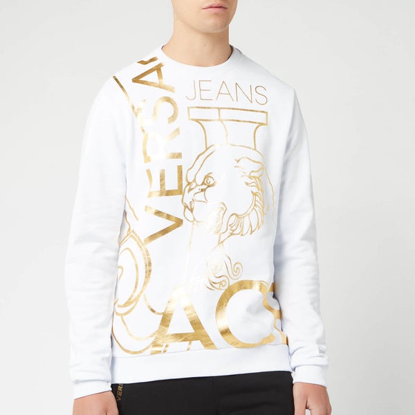 Versace Jeans Men's Multi Logo Sweatshirt - Bianco Ottico