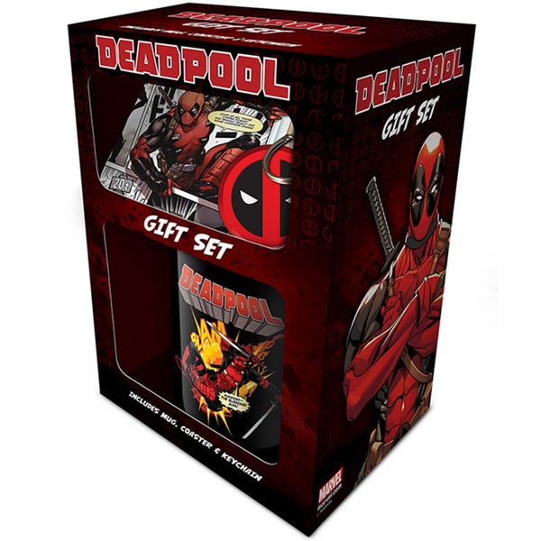 Deadpool Mug, Coaster and Keychain Set