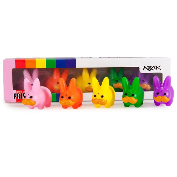 Kidrobot Frank Kozik Mini Stache Labbit Pride 5-Pack Collector Box Set