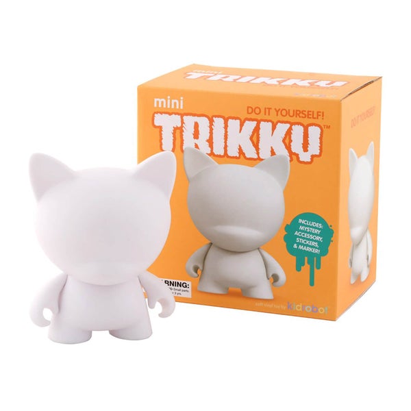 Kidrobot Munnyworld Minifigur zum Selbstgestalten aus Vinyl Trikky 4 (Weiß)