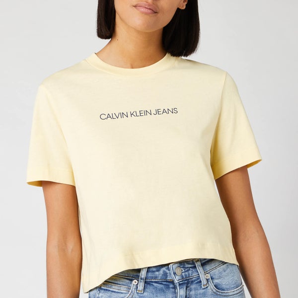 Calvin Klein Jeans Women's Shrunken Institude Crop T-Shirt - Anise Flower