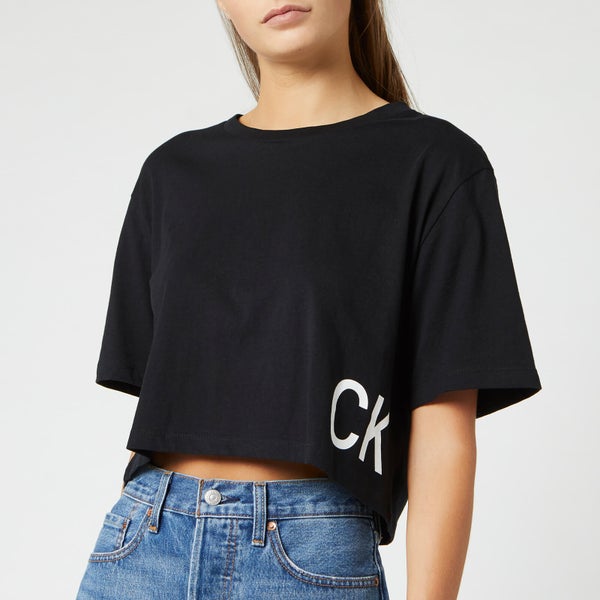 Calvin Klein Jeans Women's Boyfriend Cropped T-Shirt - CK Black