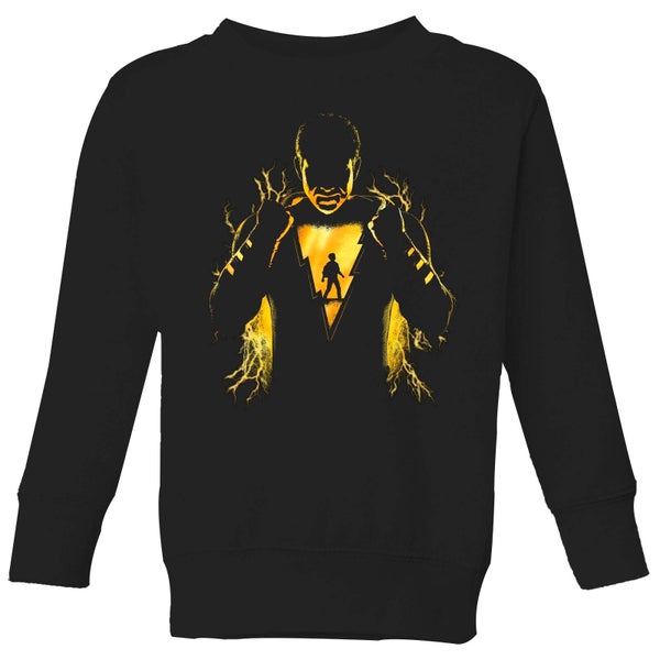Shazam Lightning Silhouette Kids' Sweatshirt - Black - 7-8 Years - Black