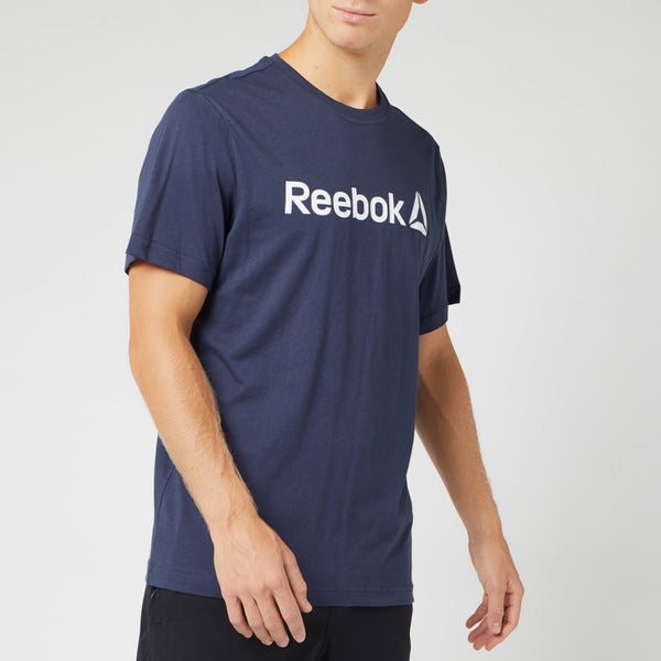 Reebok Men's Reebok Linear Read Short Sleeve T-Shirt - Navy