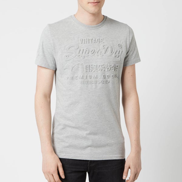 Superdry Men's Premium Goods Embossed T-Shirt - Grey Marl