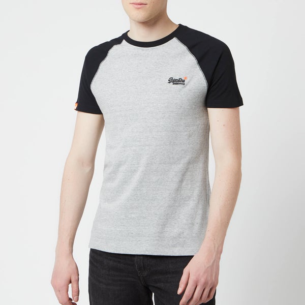 Superdry Men's Orange Label Short Sleeve Baseball T-Shirt - Pumice Stone Marl/Black