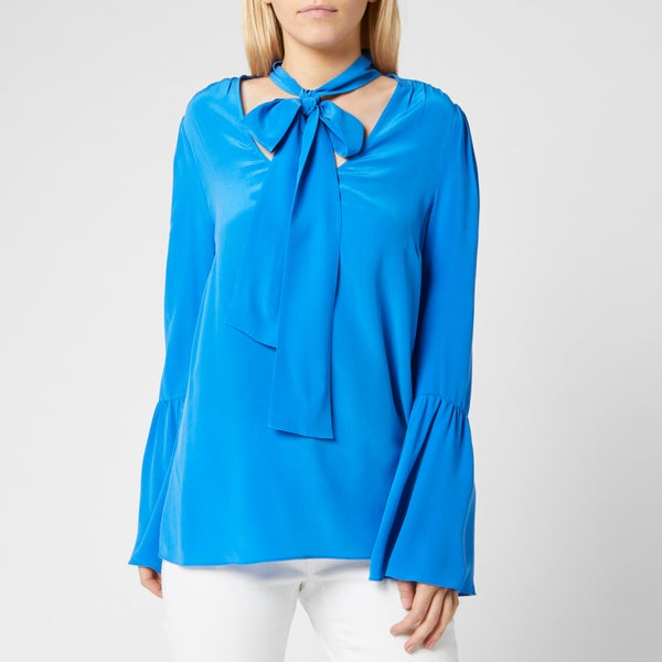 MICHAEL MICHAEL KORS Women's Bell Sleeve Silk Top - Grecian Blue