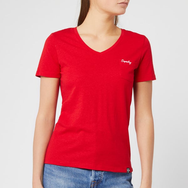 Superdry Women's Ol Essential Vee T-Shirt - Rouge Red