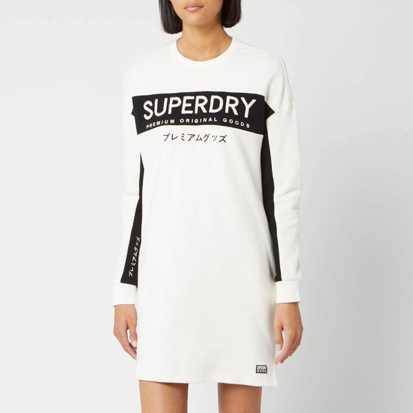 Superdry Women's Panel Graphic Sweat Dress - Chalk White