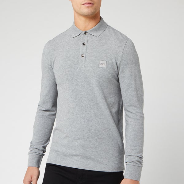 BOSS Men's Passerby Long Sleeve Polo Shirt - Grey