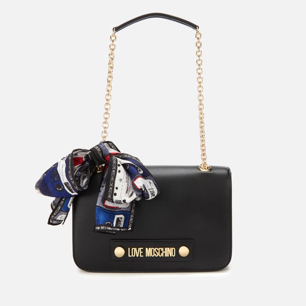 Love Moschino Women's Shoulder Bag with Scarf - Black
