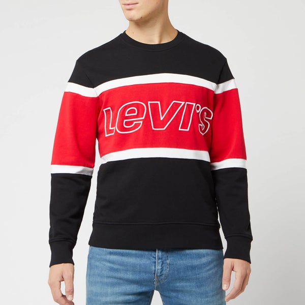 Levi's Men's Pieced Crew Sweatshirt - Black/White